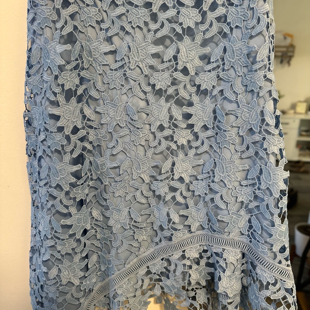 Eliza J Light Blue Lace Midi Dress - Picture 4 of 10